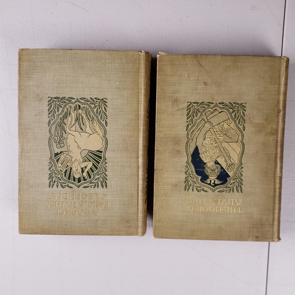 1902 Young Folks Library Books Vol V VII Myths Legends Adventure Hall & Locke